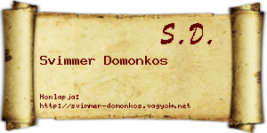 Svimmer Domonkos névjegykártya